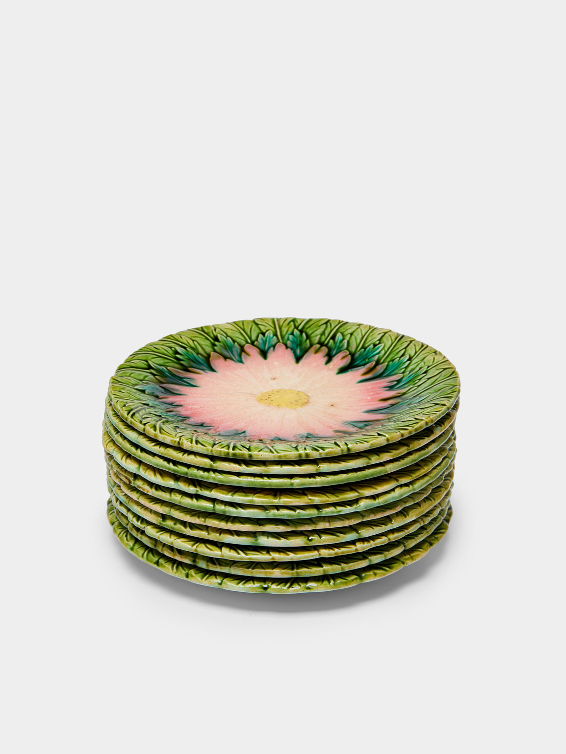 Antique and Vintage - 1950s Flower Ceramic Side Plates (Set of 10) -  - ABASK