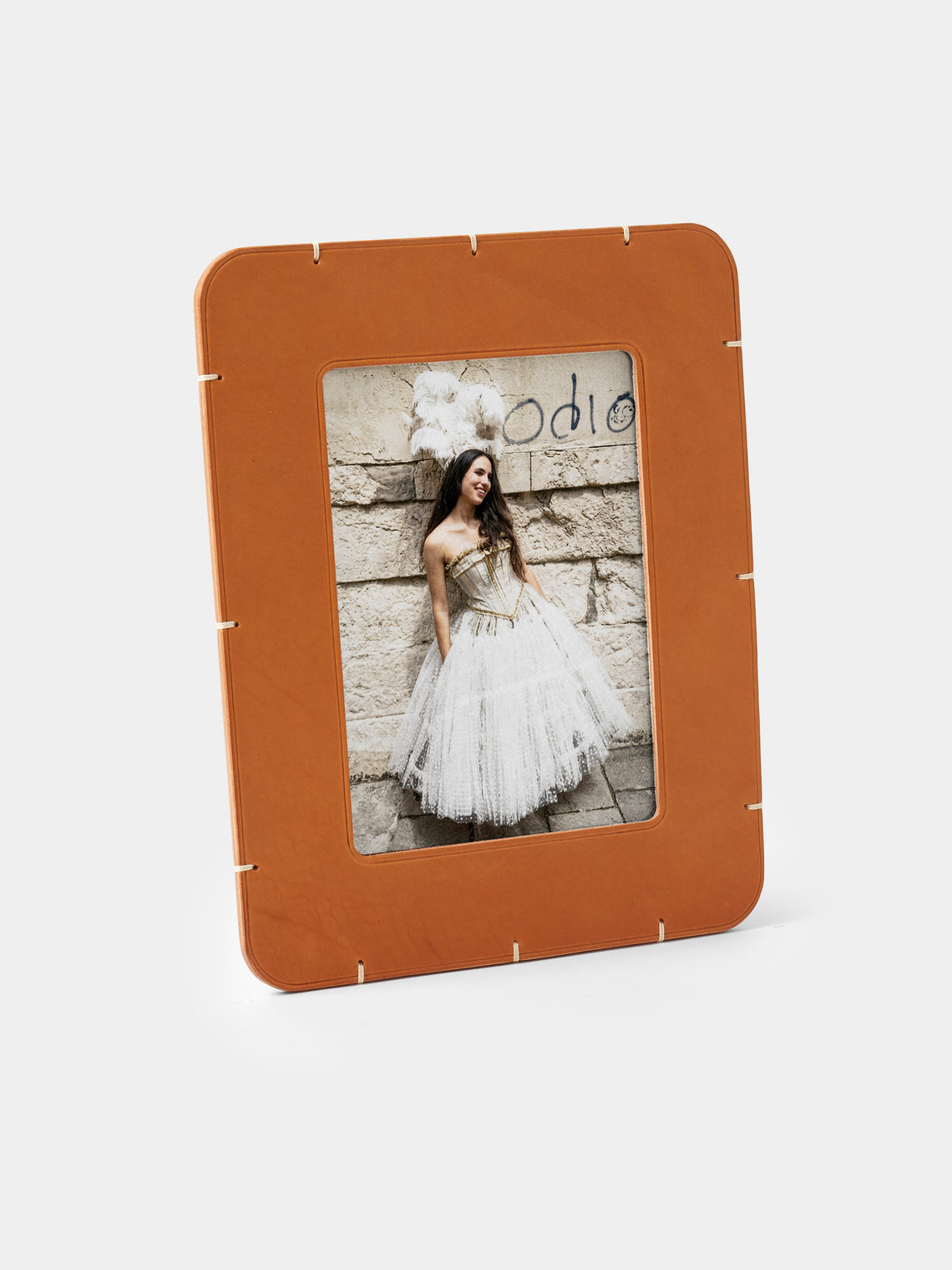 Otzi Studio - Billet Leather & Wood Photo Frame (7x5 inch Photo) - Natural - ABASK - 