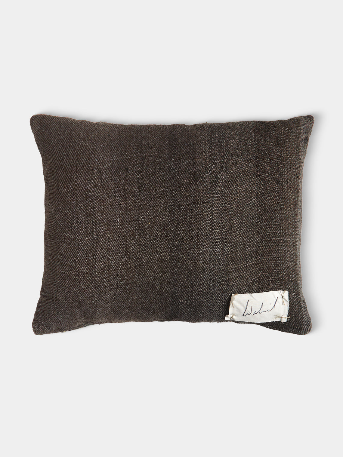 By Walid - 18th-Century Needlepoint Wool and Linen Cushion (17.5in/45cm) - Blue - ABASK