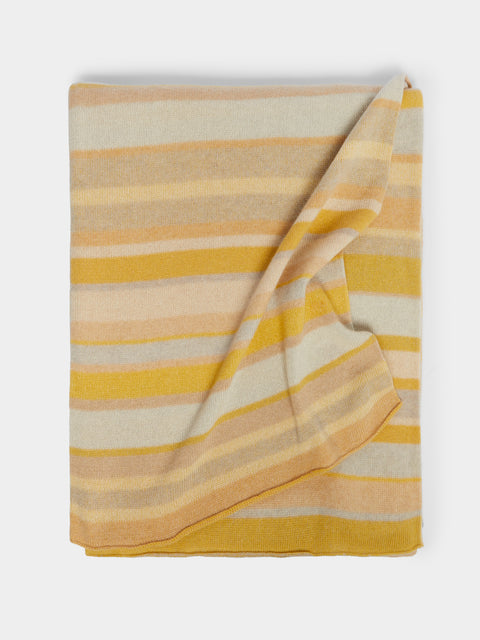 The Elder Statesman - Stripe Super Soft Cashmere Blanket -  - ABASK - 