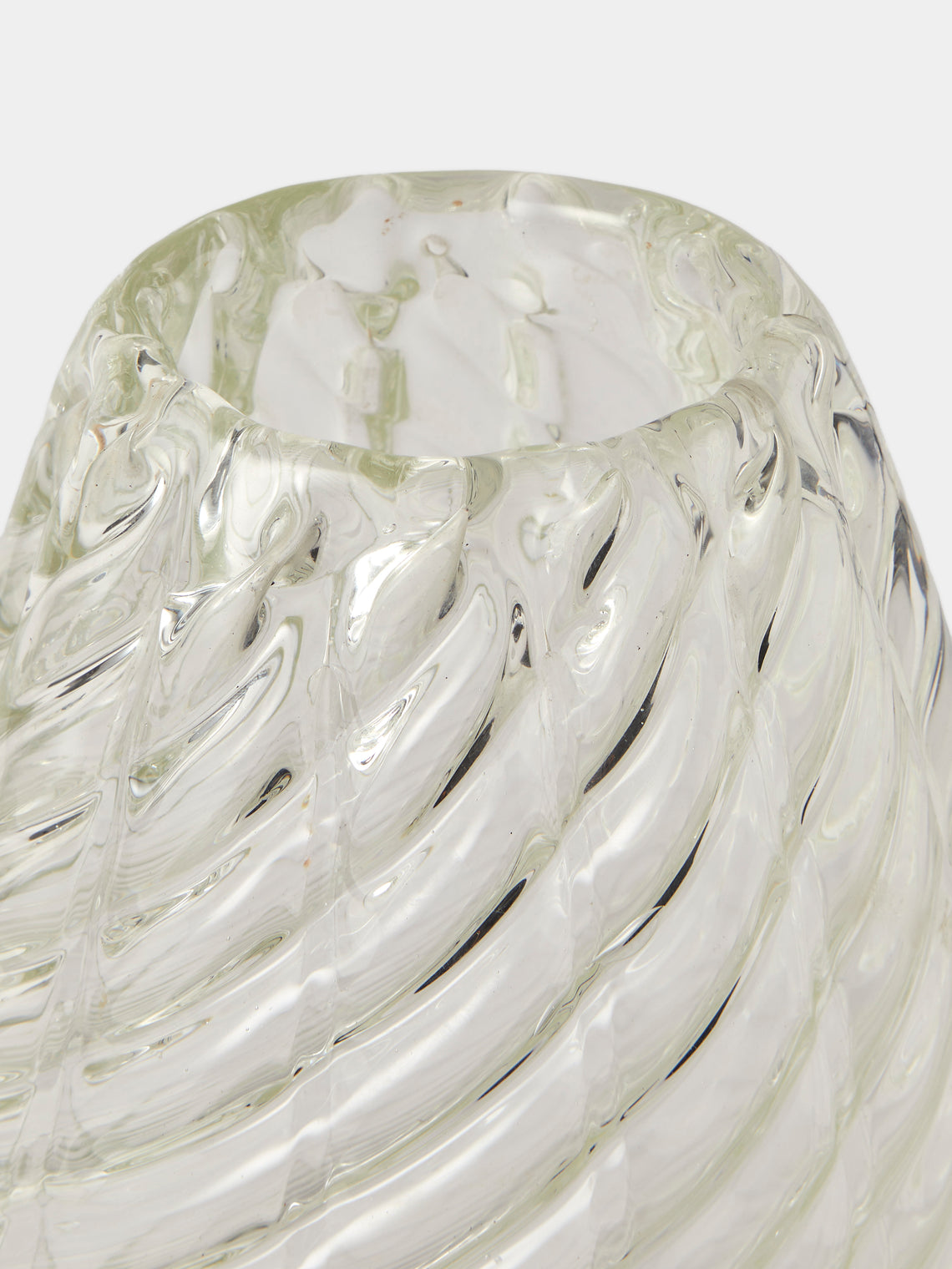 Antique and Vintage - 1945 Flavio Poli for Seguso Vetri d’Arte Optical Glass Vase - Clear - ABASK