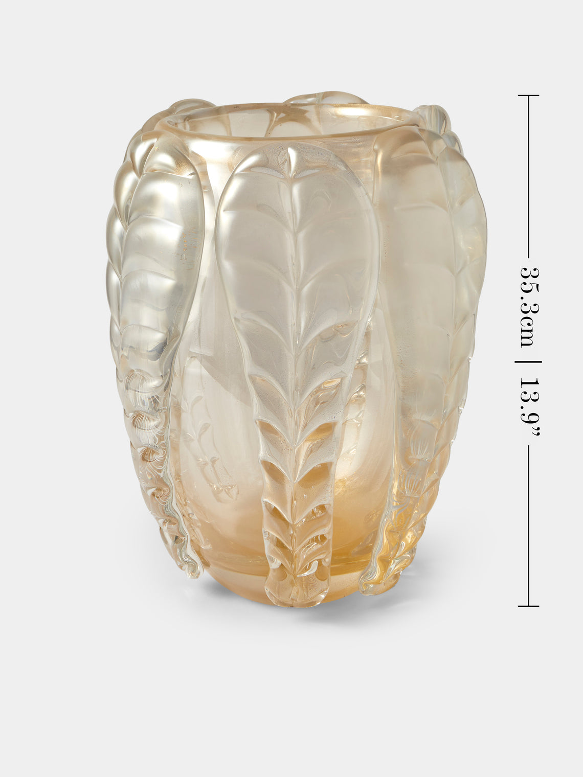 Antique and Vintage - 1970s Cenedese Frosted Murano Glass Vase - Clear - ABASK