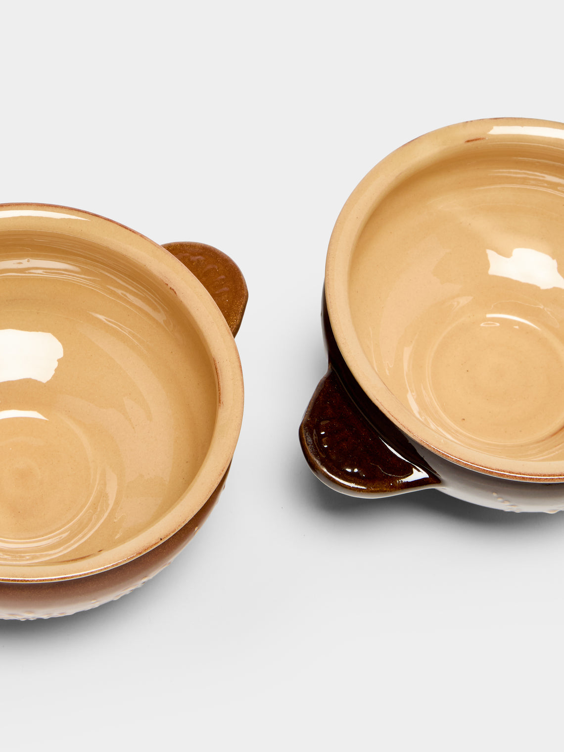 Poterie d’Évires - Flowers Hand-Painted Ceramic Mini Soup Bowls (Set of 6) - Light brown - ABASK