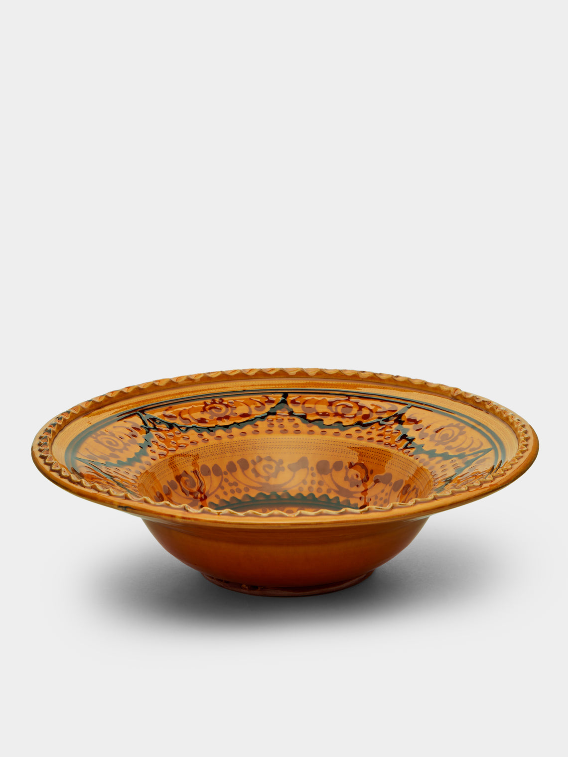 Poterie de Cliousclat - Hand-Painted Slipware Large Serving Bowl -  - ABASK - 