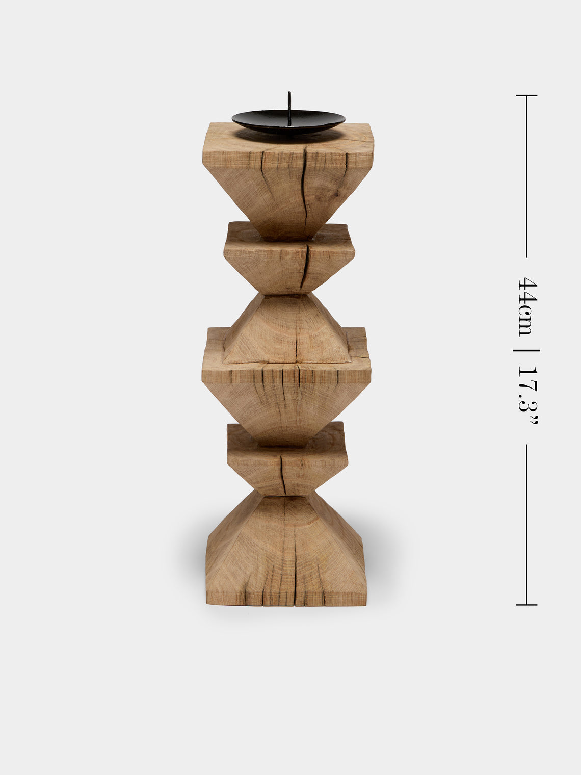 Jamie Gaunt Designs - Totem Hand-Carved Wood Candle Holder - Light Brown - ABASK