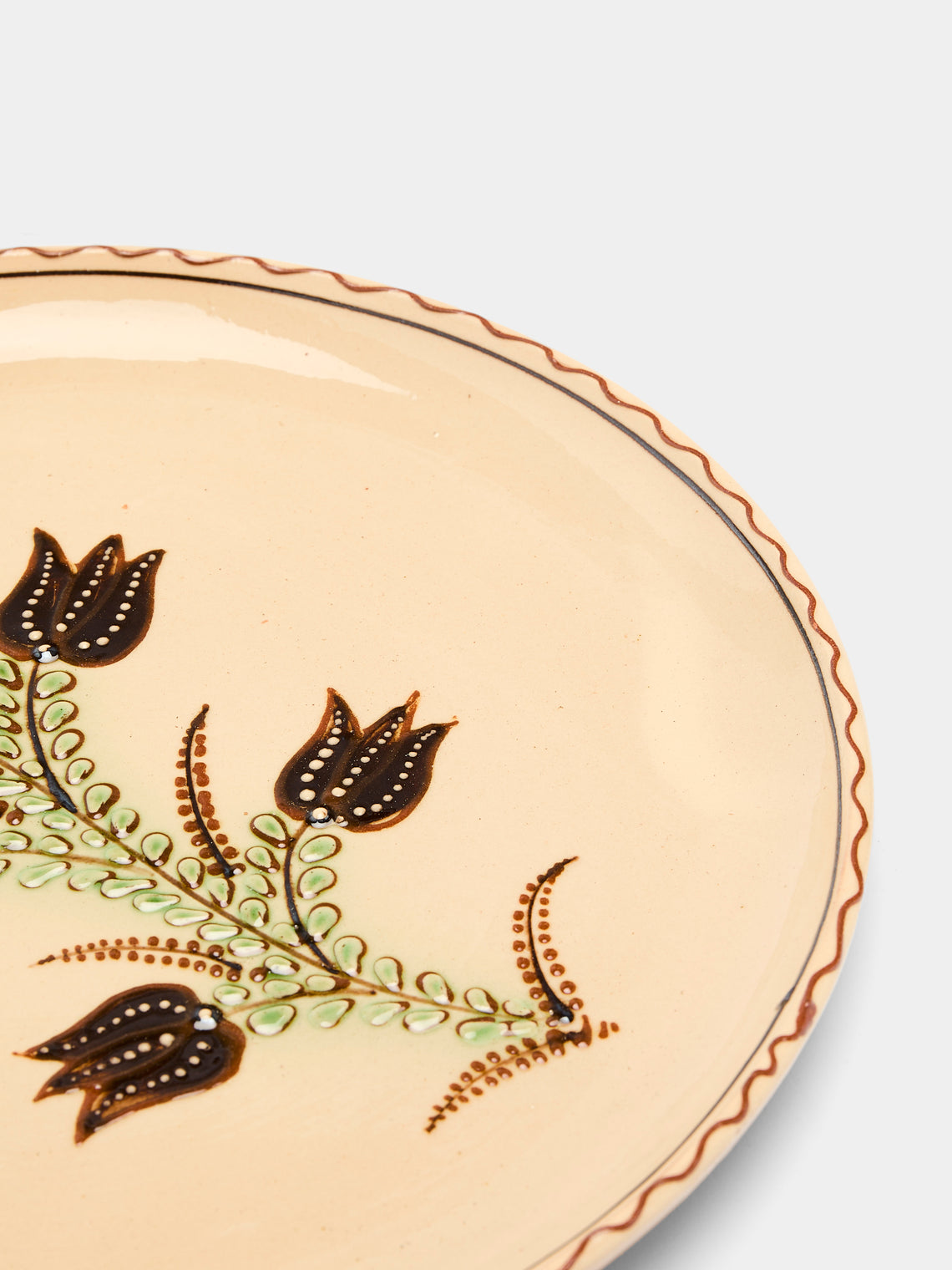 Poterie d’Évires - Flowers Hand-Painted Ceramic Dinner Plates (Set of 6) -  - ABASK