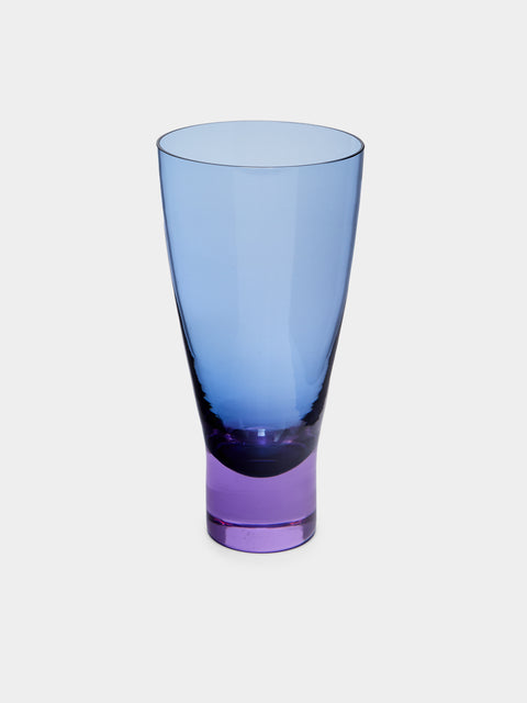 NasonMoretti - Archive Revival 1996 Hand-Blown Murano Glass Bicolor Highballs (Set of 2) - Blue - ABASK - 