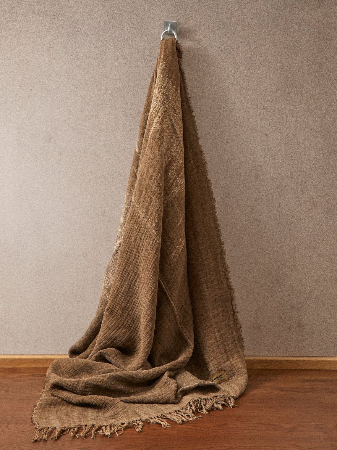 The House of Lyria - Linen-Blend Bed Blanket (110in/2.8m) - Beige - ABASK