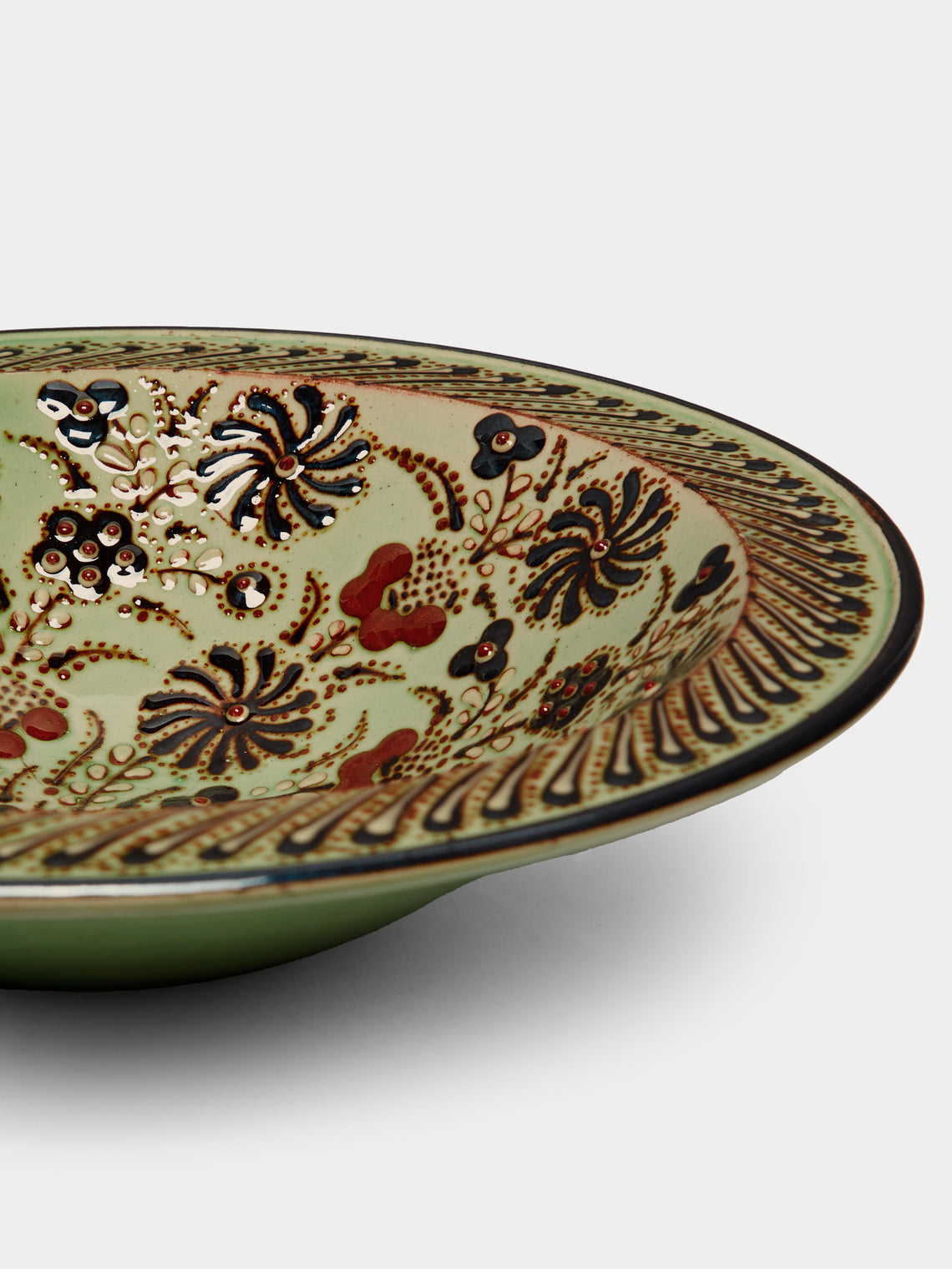 Poterie d’Évires - Flowers Hand-Painted Ceramic Large Serving Bowl -  - ABASK