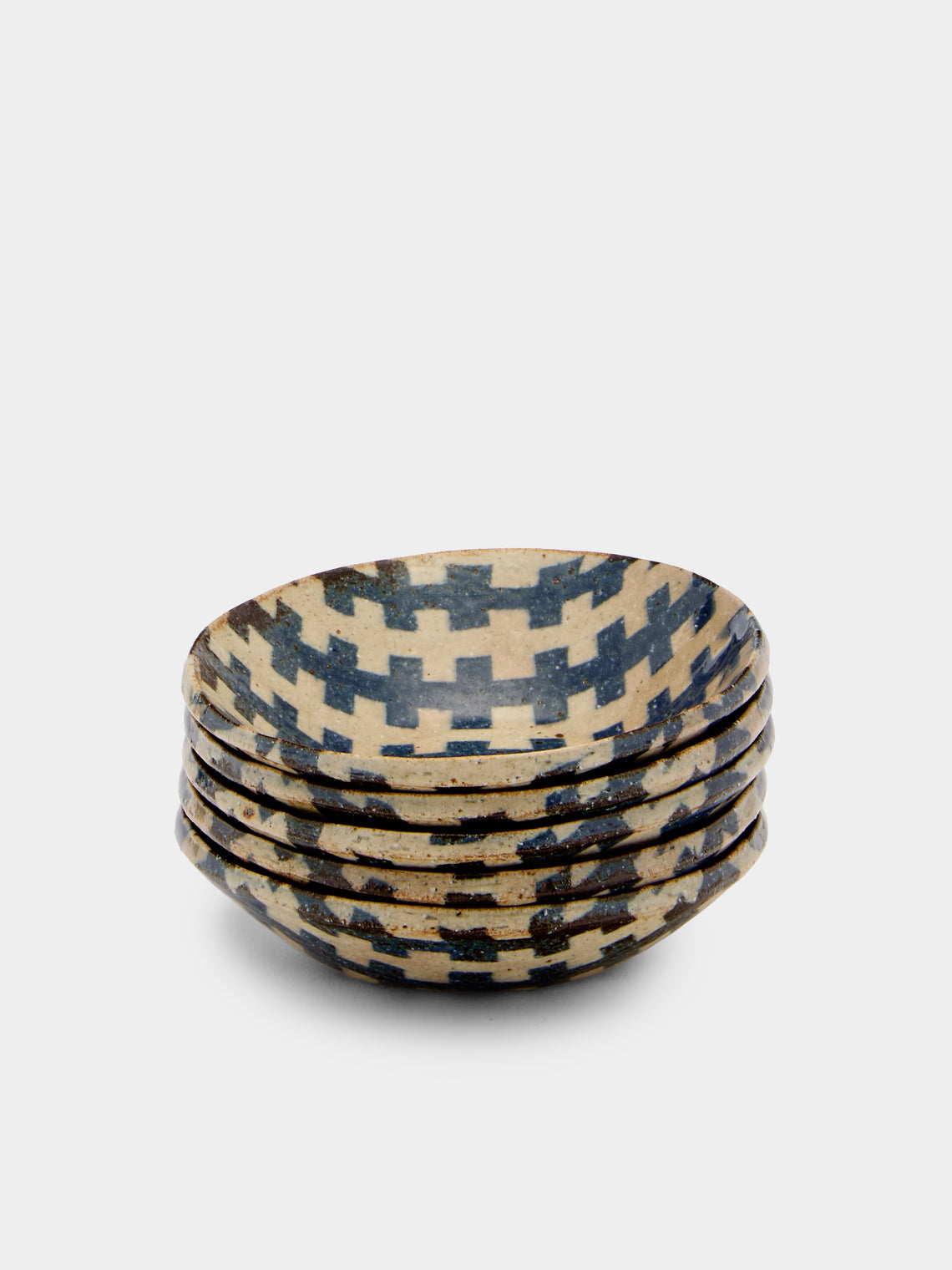 Makidani-gama - Nerikomi Ceramic Small Oval Bowls (Set of 5) - Multiple - ABASK