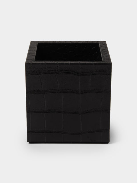 Pinetti - Leather Pen Pot - Black - ABASK - 