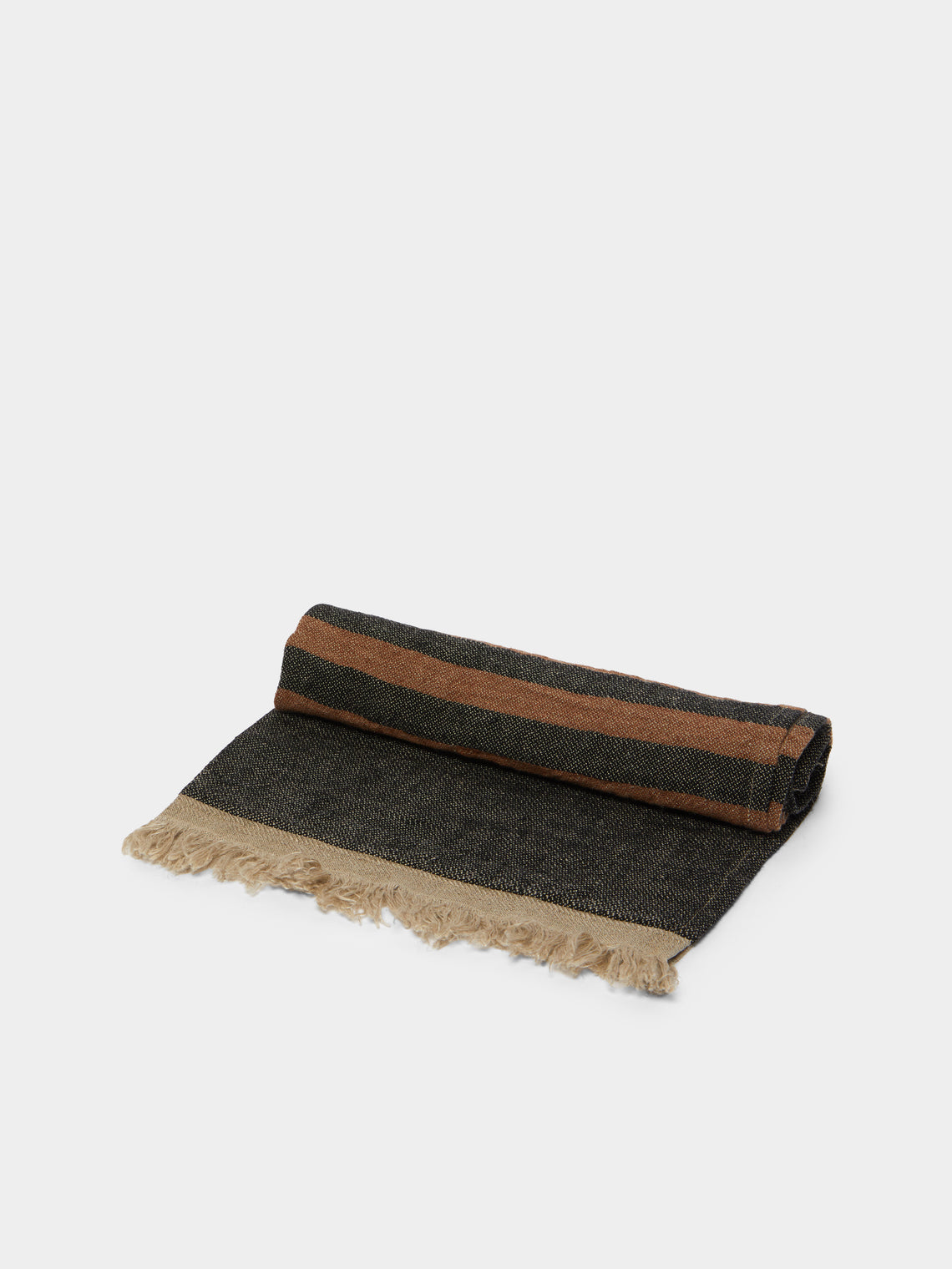 Libeco - Black Stripe Belgian Linen Guest Towels (Set of 6) -  - ABASK