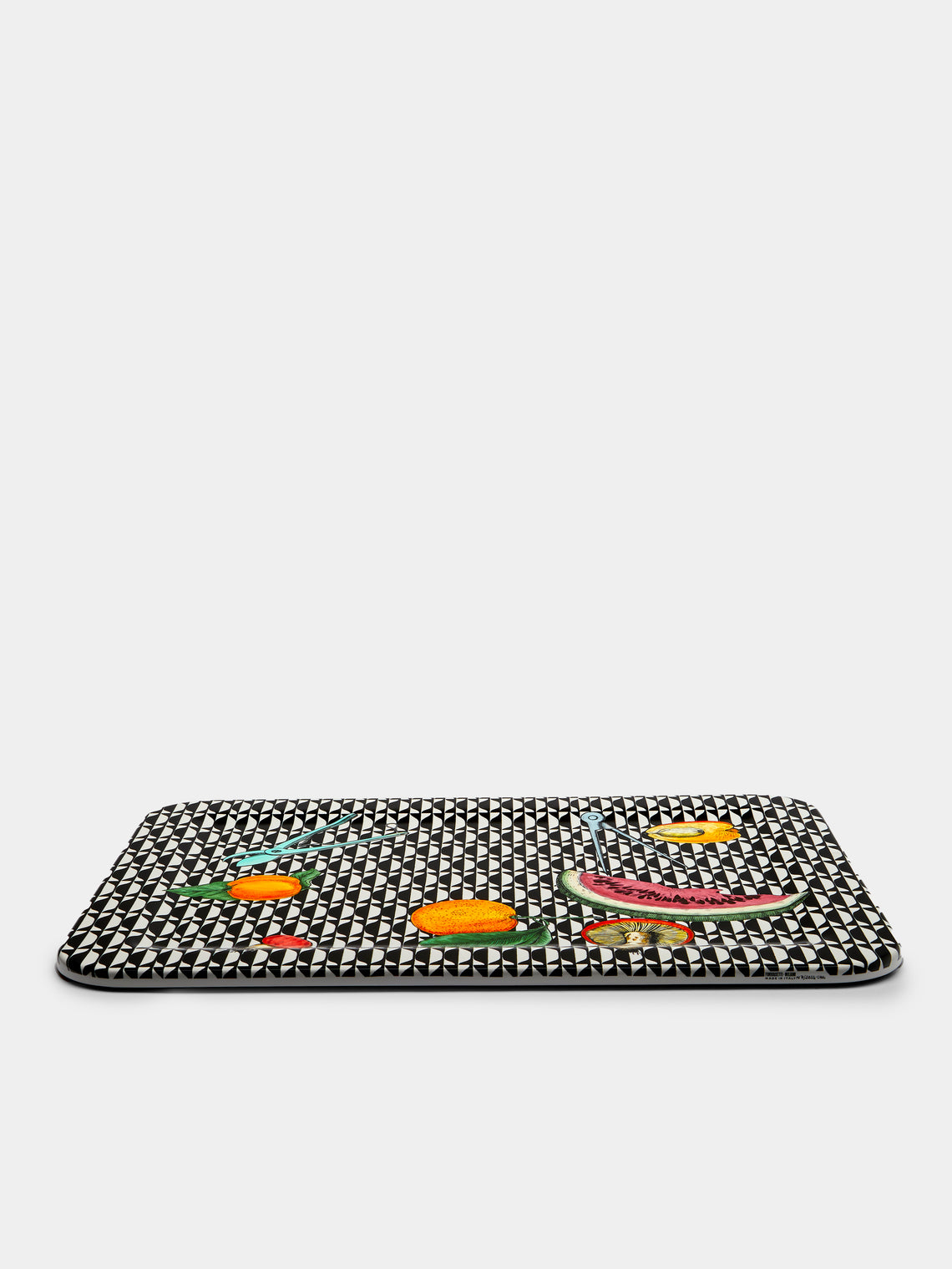 Fornasetti - Oggetti e Frutti Wood Tray - Black - ABASK