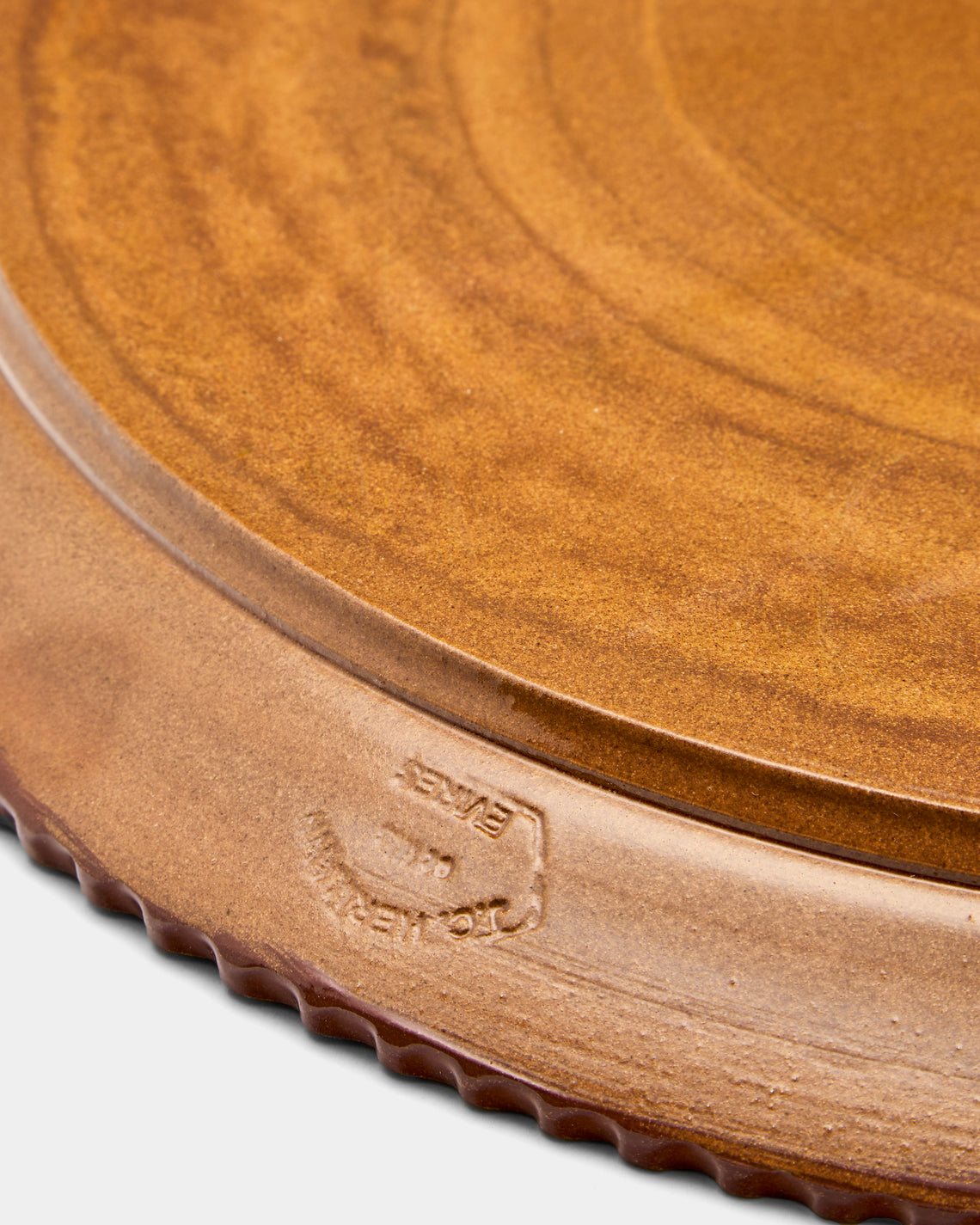 Poterie d’Évires - Trees Hand-Painted Ceramic Extra Large Round Platter - Light brown - ABASK