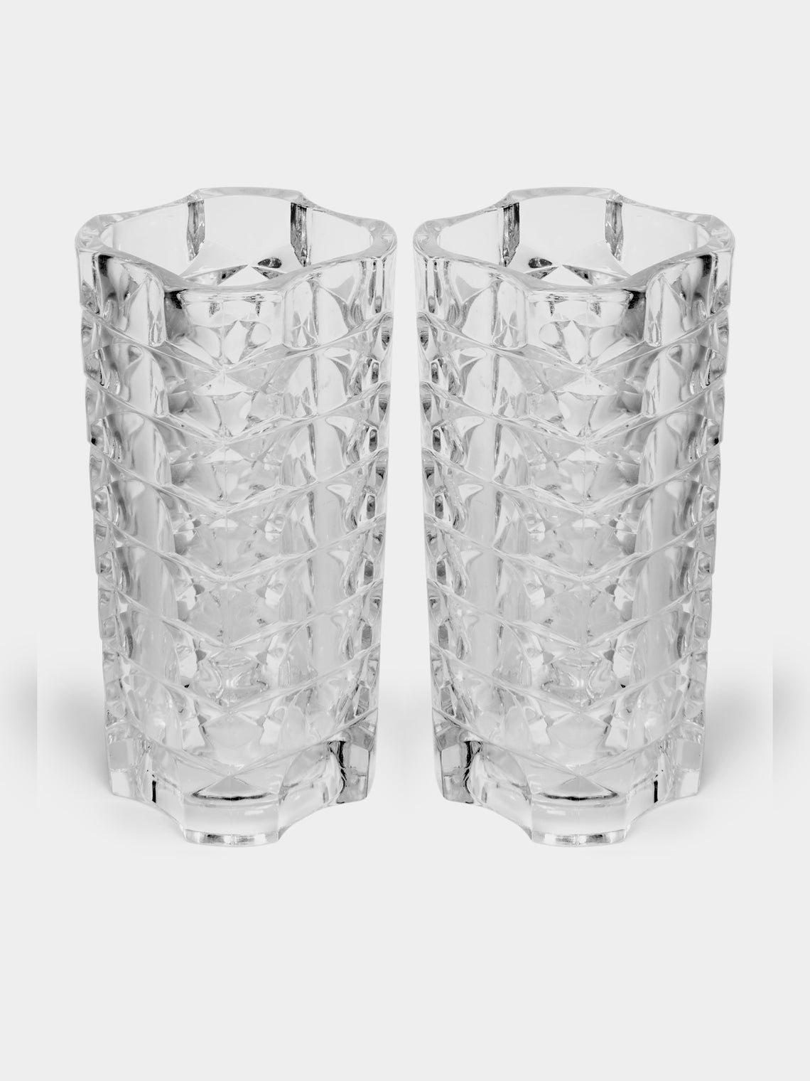Antique and Vintage - 1960s Crystal Square Vases (Set of 2) -  - ABASK