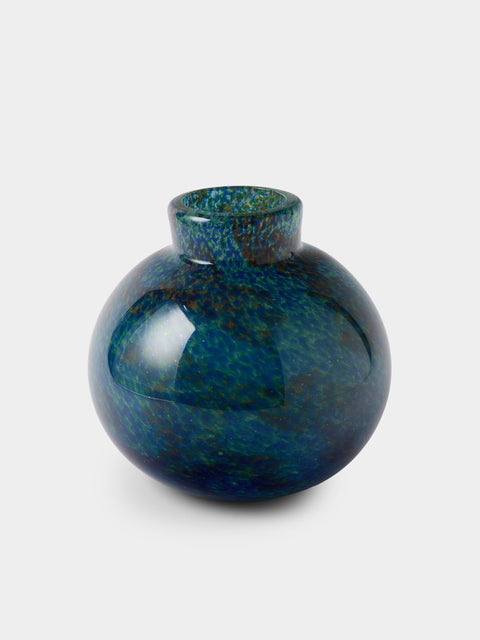 Antique and Vintage - 1900s Murano Glass Vase (8.5in/22cm) - Blue - ABASK - 