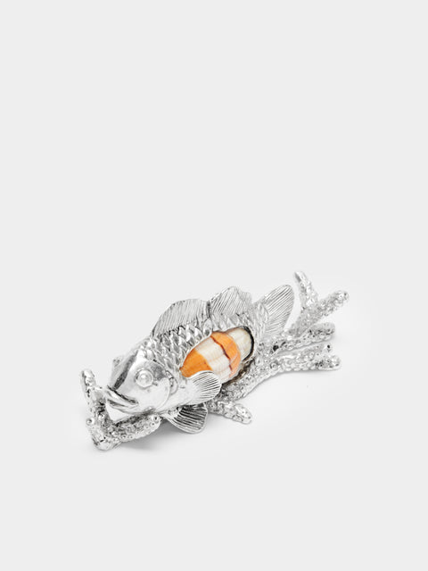 Objet Luxe - Silver-Plated and Shell Place Card Holders (Set of 4) -  - ABASK - 