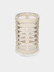 Riviere - Barcelona Water-Resistant Leather 
Hurricane Candle Holder - Ivory - ABASK - 