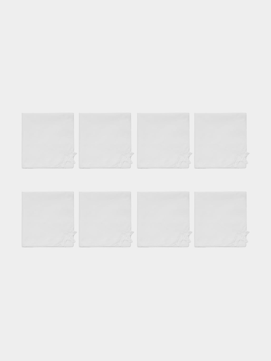 Rolande du Dreuilh Créations - Lacework Tablecloth with Napkins – 86.5in/2.2m (Set of 8) - White - ABASK