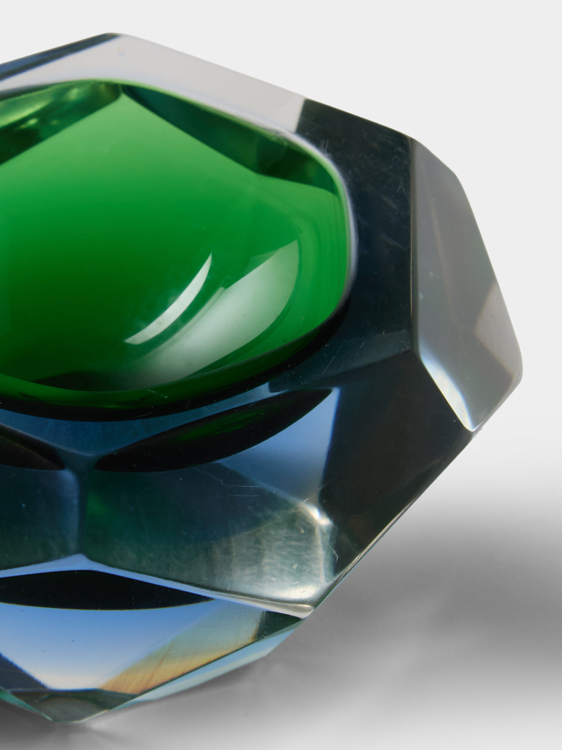 Antique and Vintage - 1970s Murano Glass Ashtray - Green - ABASK