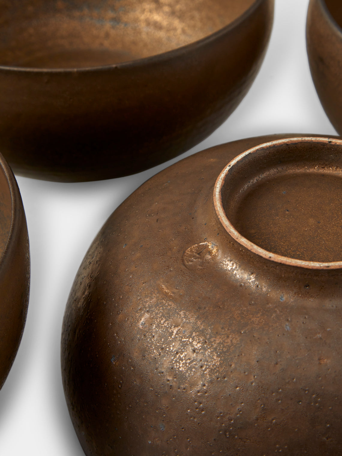 Shin Kibok - Concave Ceramic Large Noodle Bowls (Set of 4) - Brown - ABASK