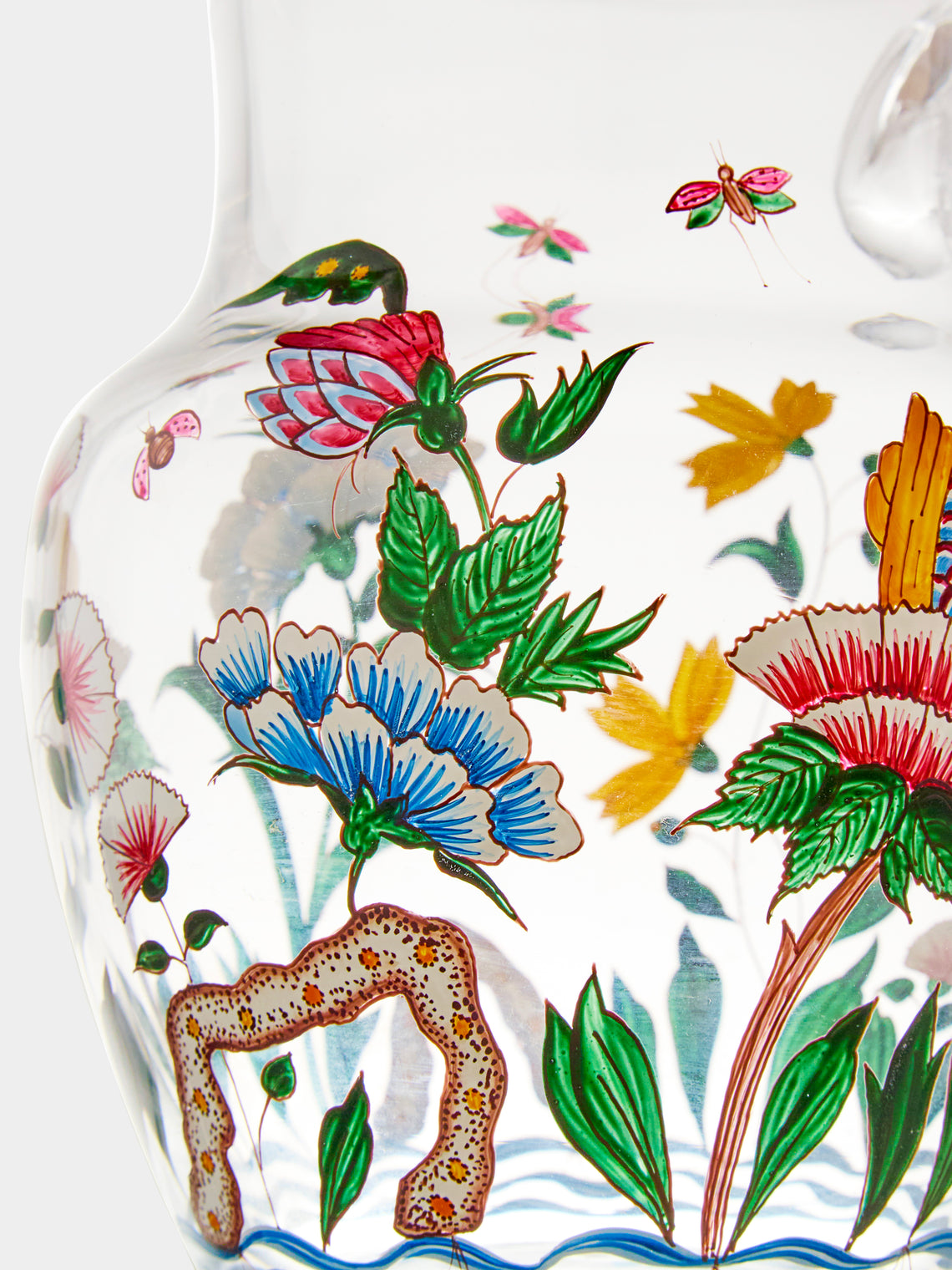 Lobmeyr - Chinese Flowers Hand-Blown Crystal Water Pitcher - Clear - ABASK