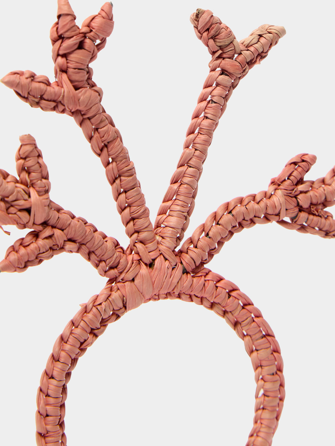 Coro Cora - Coral Handwoven Iraca Palm Napkin Rings (Set of 4) -  - ABASK