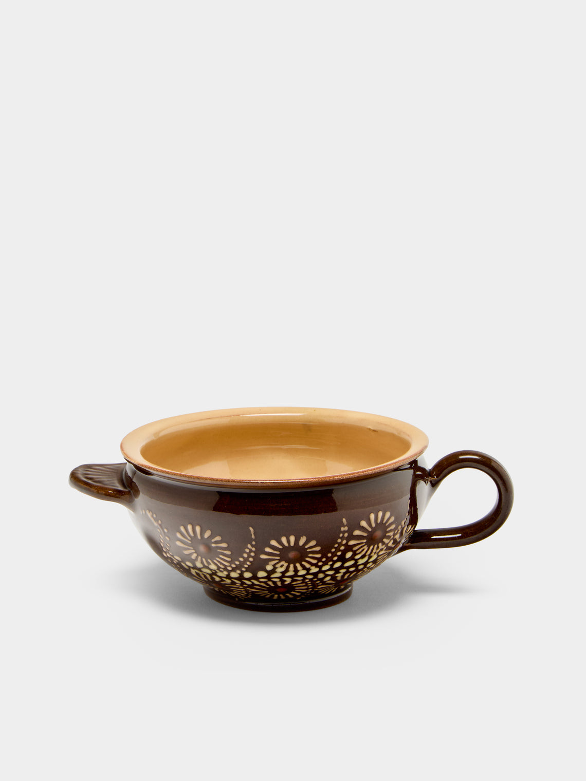 Poterie d’Évires - Flowers Hand-Painted Ceramic Mini Soup Bowls (Set of 6) - Light brown - ABASK