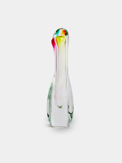 Antique and Vintage - Mid-Century Glass Vase - Clear - ABASK - 