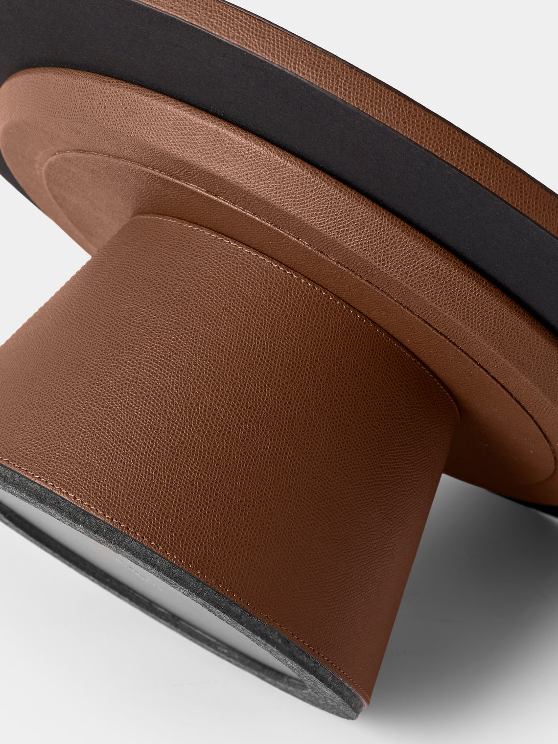 Giobagnara - Jupiter Leather Rotating Raised Tray (20in/50.5cm) - Brown - ABASK