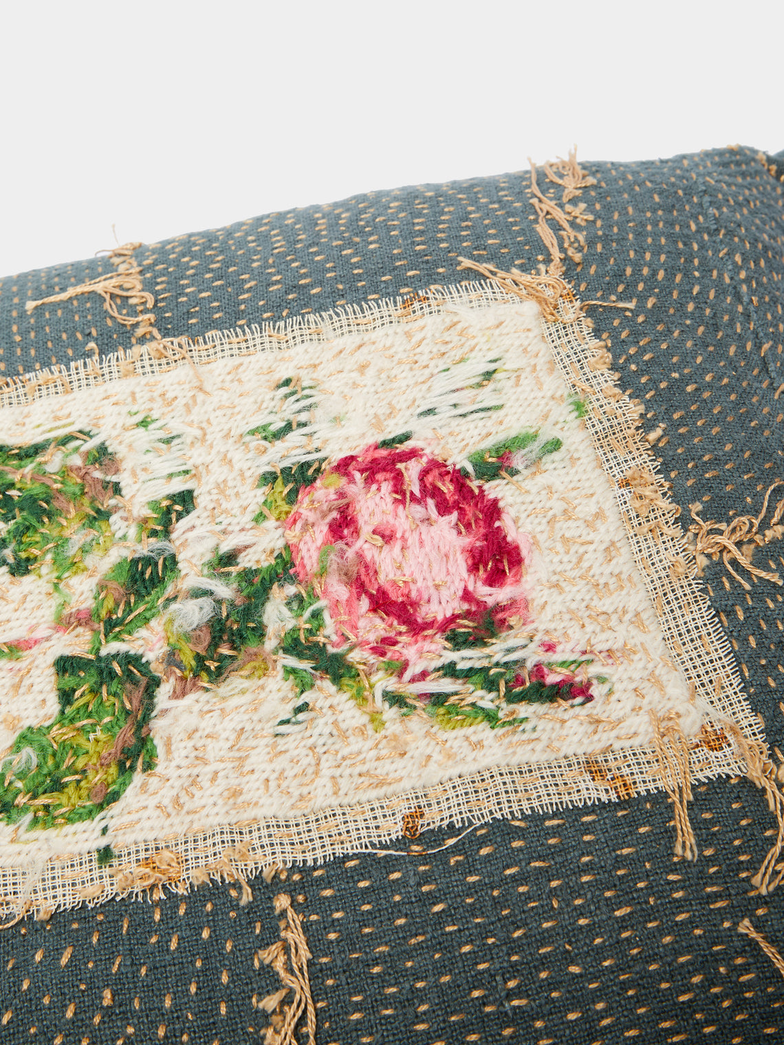 By Walid - 1920s Needlepoint Wool Cushion -  - ABASK