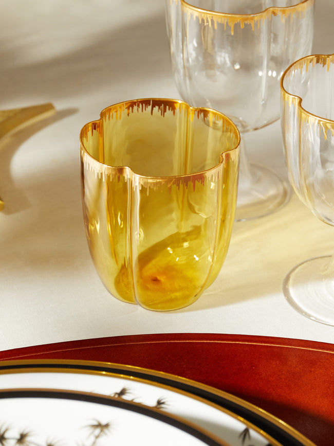 Pinto - Chance Hand-Blown Glass Tumblers (Set of 2) - Yellow - ABASK
