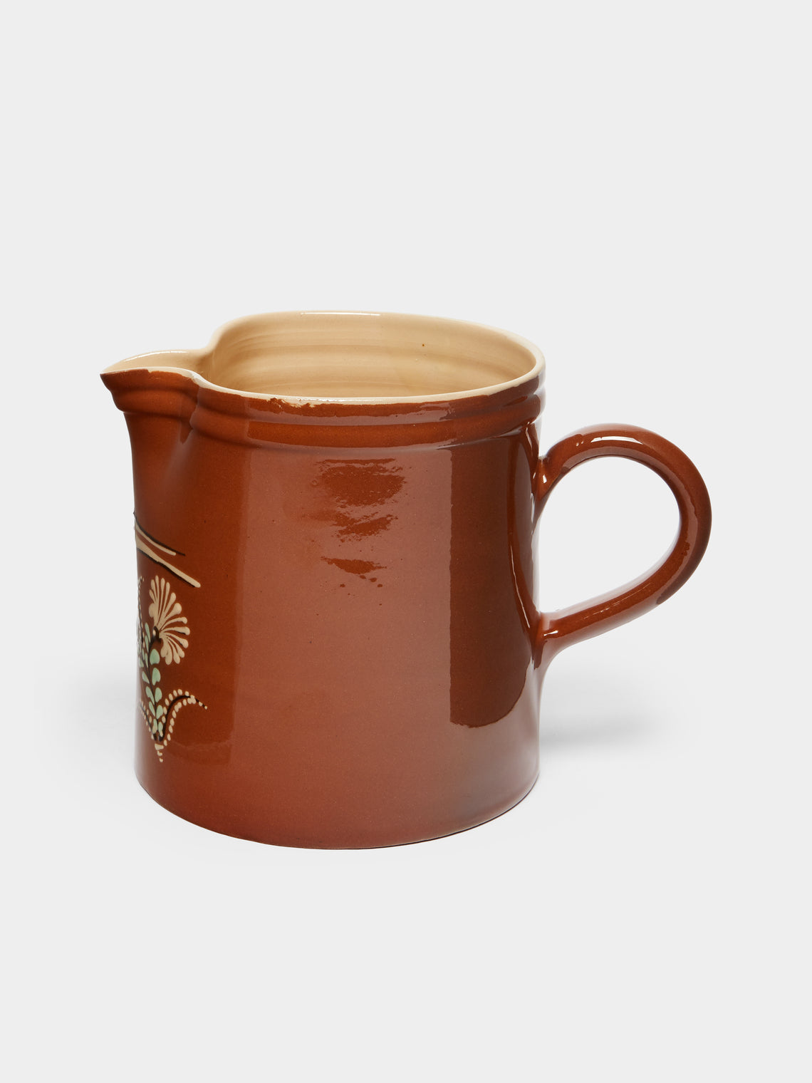 Poterie d’Évires - Birds Hand-Painted Ceramic Straight-Edge Jug -  - ABASK