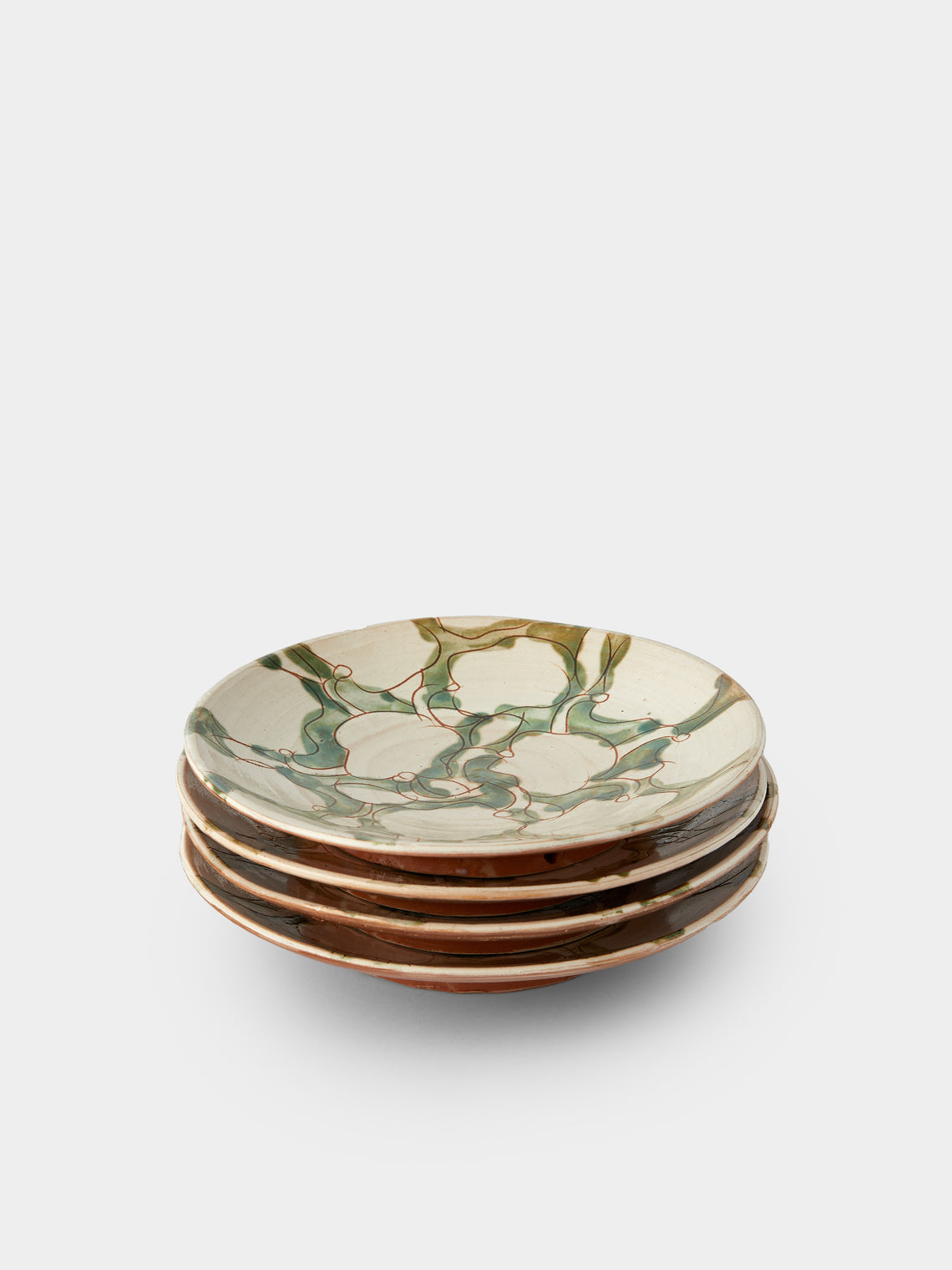 Anut Cairo - Cotton Flower Hand-Painted Ceramic Side Plates (Set of 4) -  - ABASK