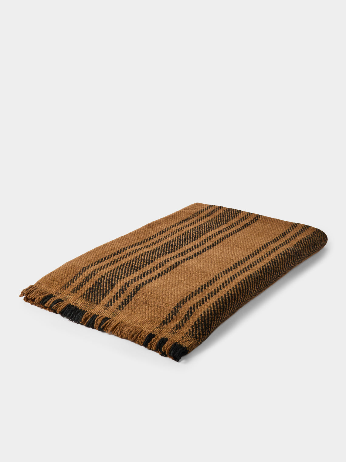 Me & K - Classic Stripes Cashmere Throw (67in/1.7m) - Orange - ABASK