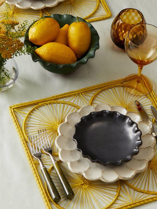 Perla Valtierra - Hand-Glazed Ceramic Lipped Dessert Plates (Set of 4) -  - ABASK