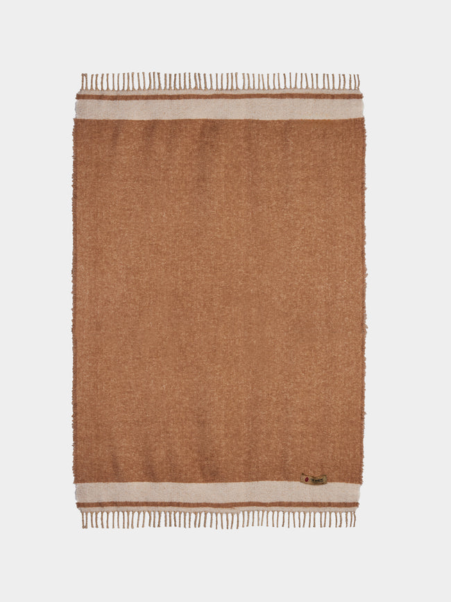 The House of Lyria - Paipote Silk and Camel Throw (75in/1.9m) - Brown - ABASK
