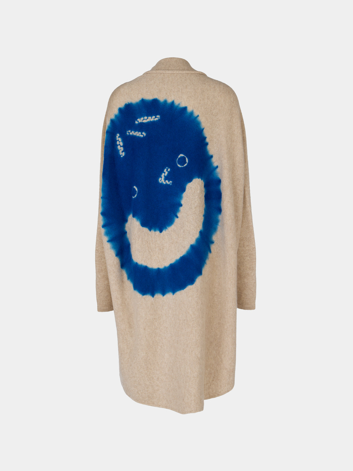 Suzusan - Face Shibori Cashmere Upside-Down Cape | One Size - Beige - ABASK