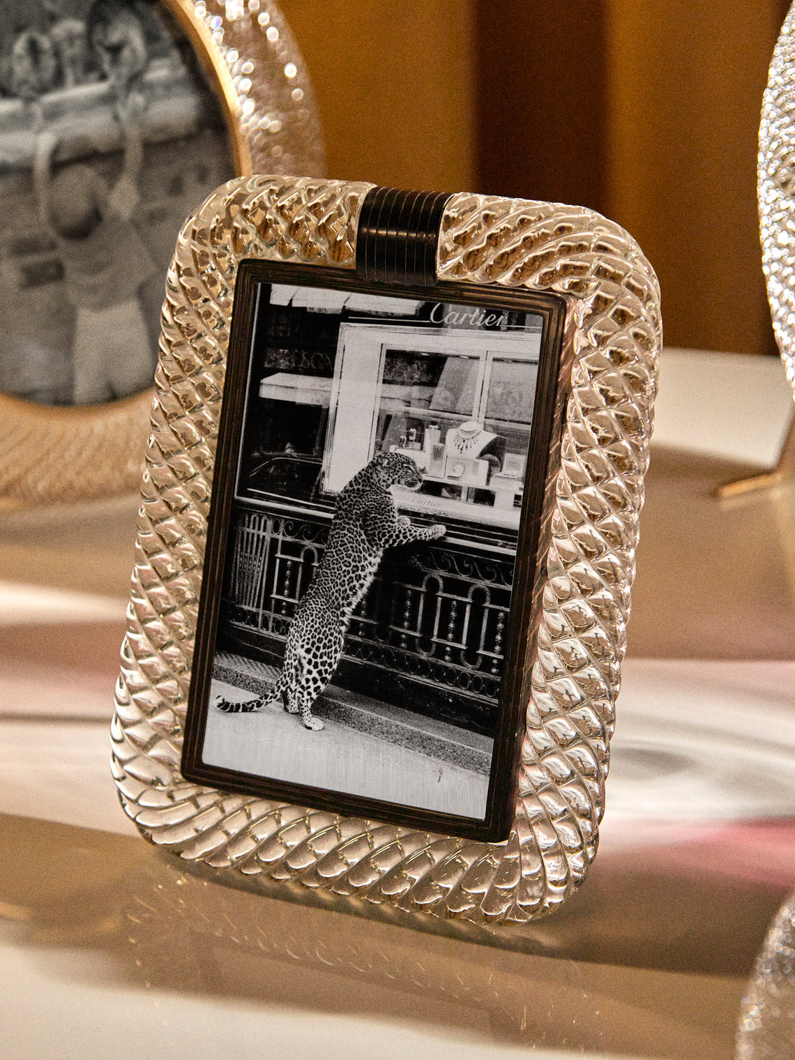 Antique and Vintage - 1940s Venini Murano Glass Photo Frame - Clear - ABASK
