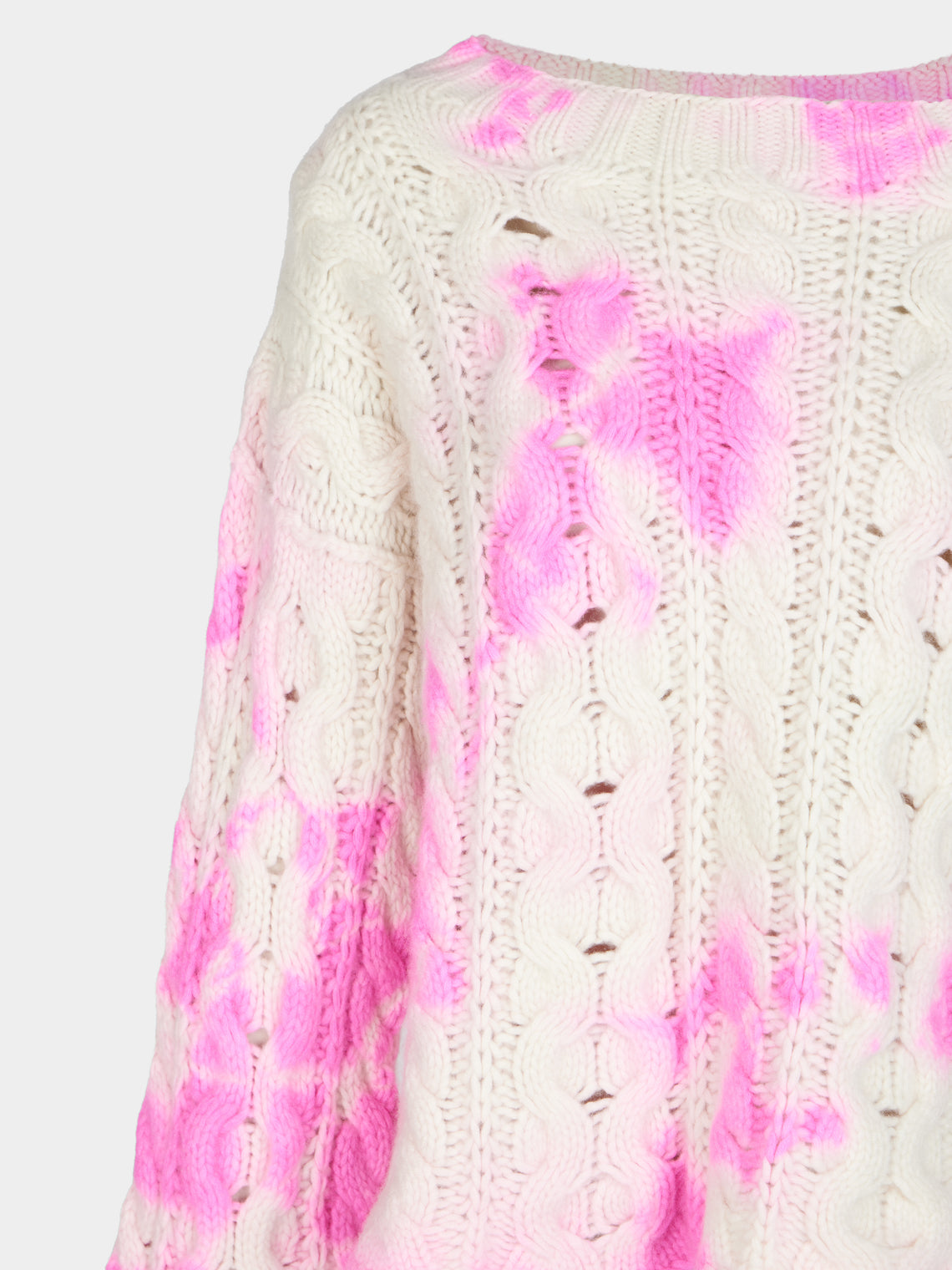 Suzusan - Shibori Chunky Cashmere Sweater  | Size: S - Pink - ABASK