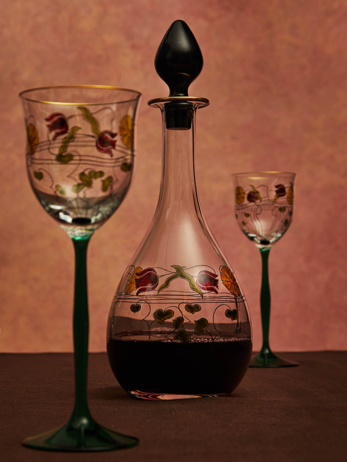 Theresienthal - Serenade Hand-Painted Crystal Collection - Green - ABASK
