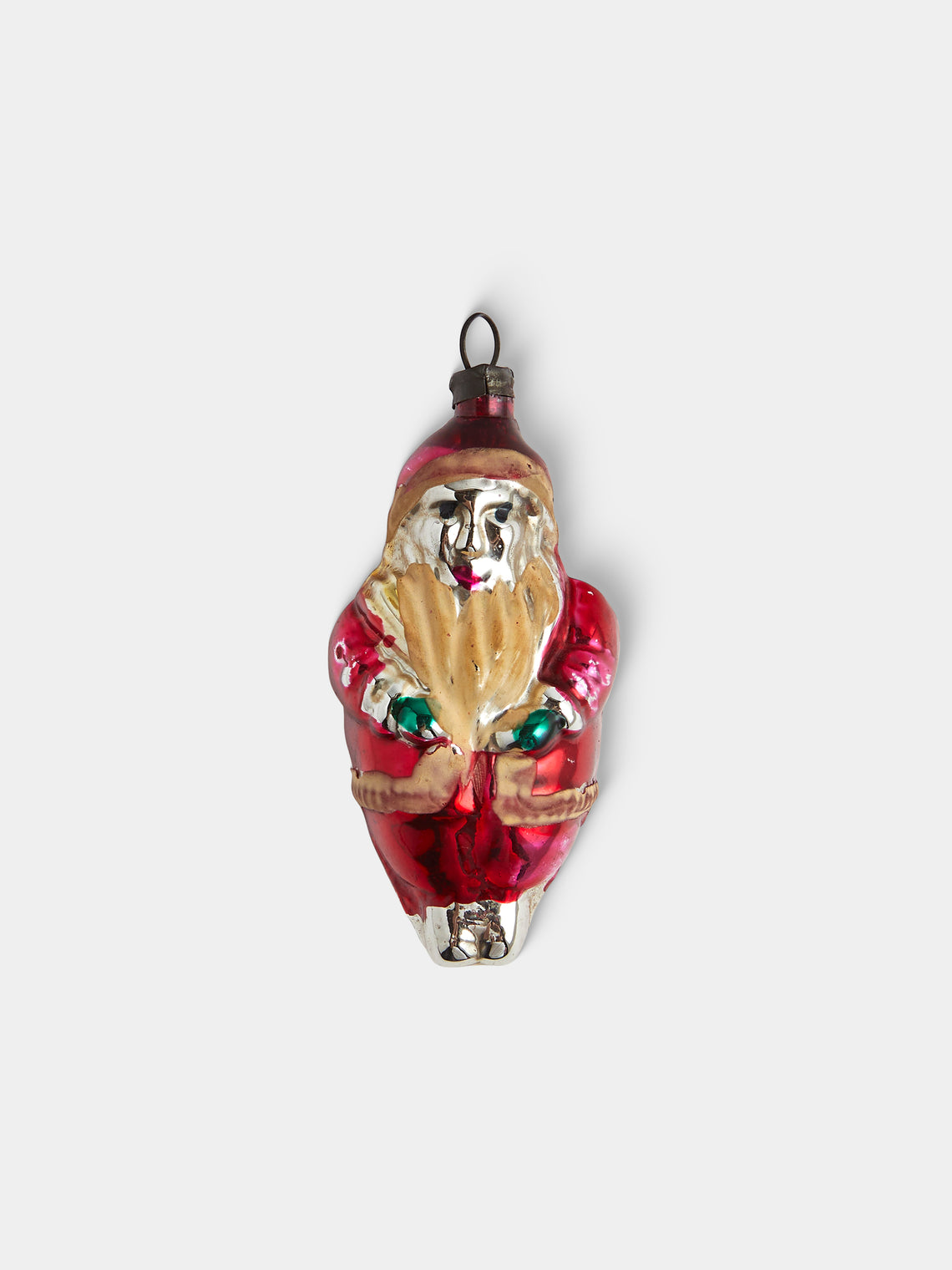 Antique and Vintage - Early-20th-Century Father Christmas Glass Baubles (Set of 6) - Red - ABASK