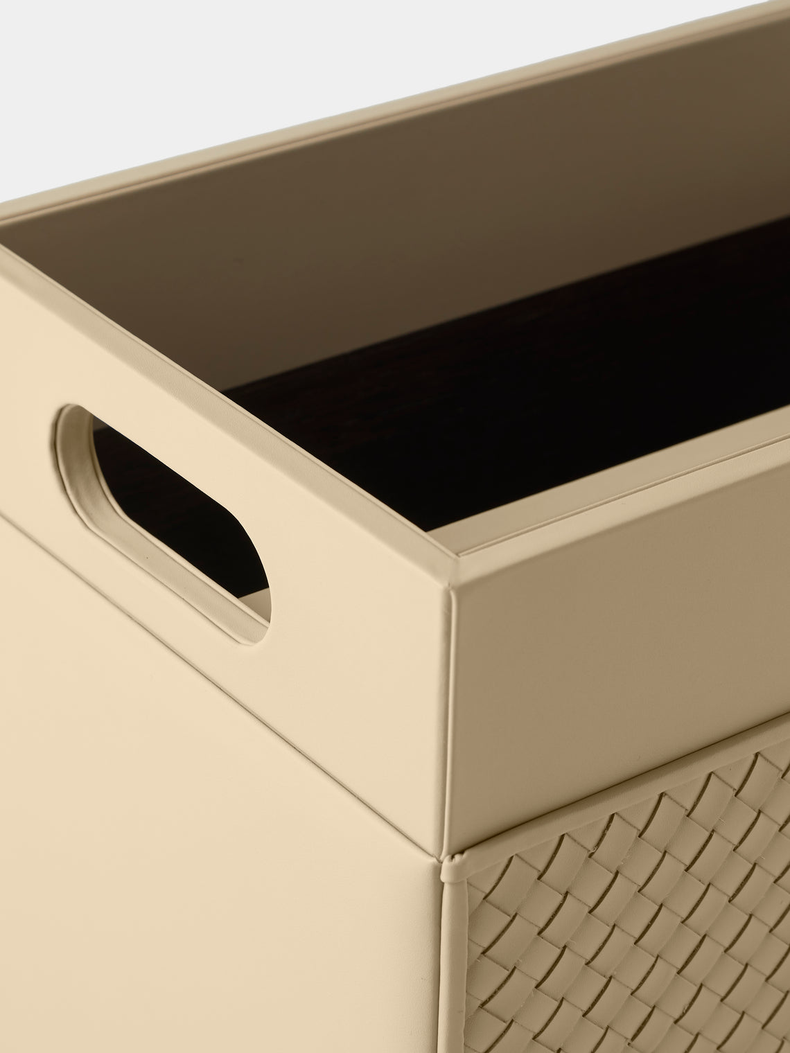 Riviere - Emy Woven Leather Magazine Holder - Ivory - ABASK