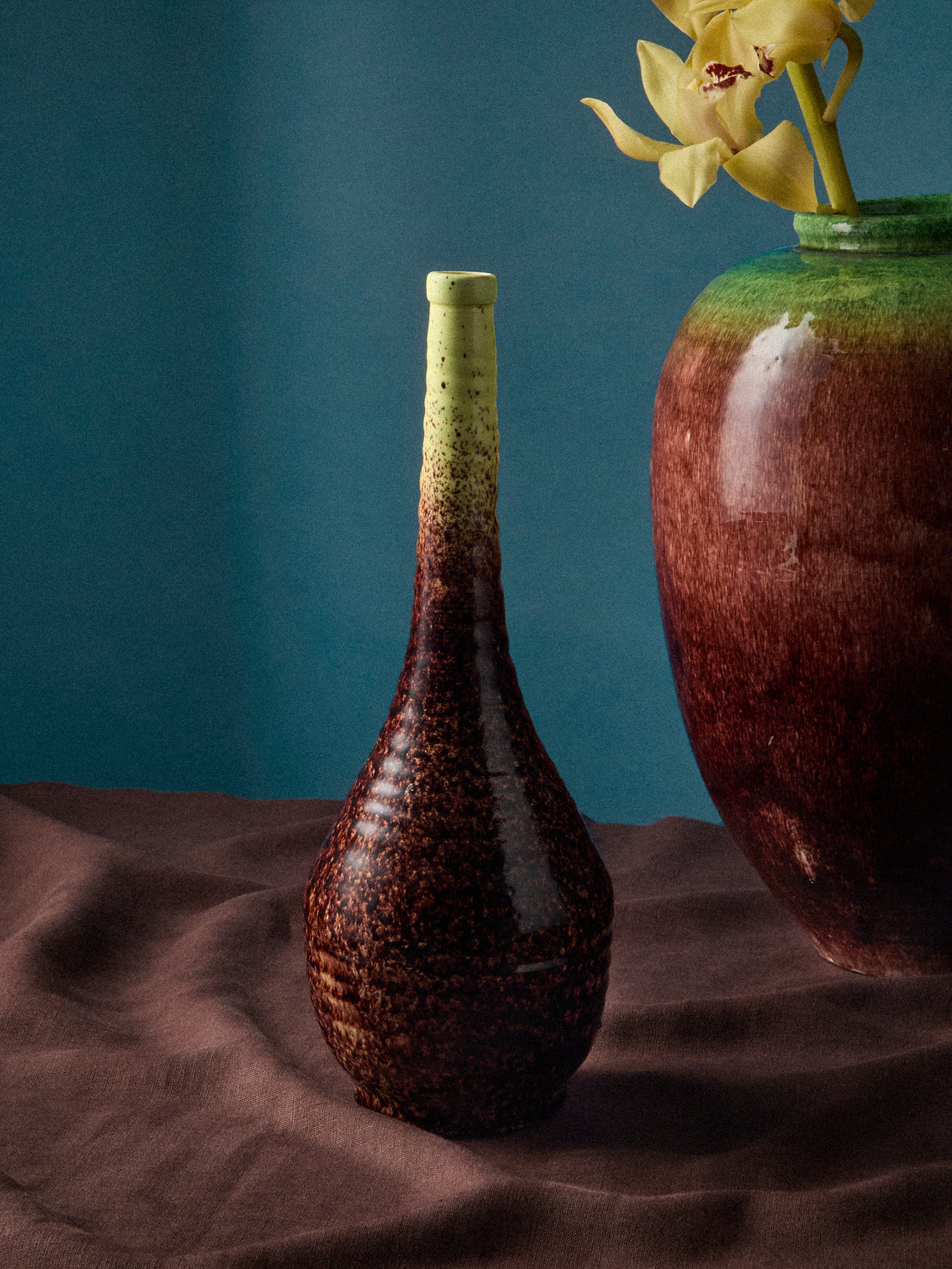 Antique and Vintage - 1950s Accolay Vase - Brown - ABASK