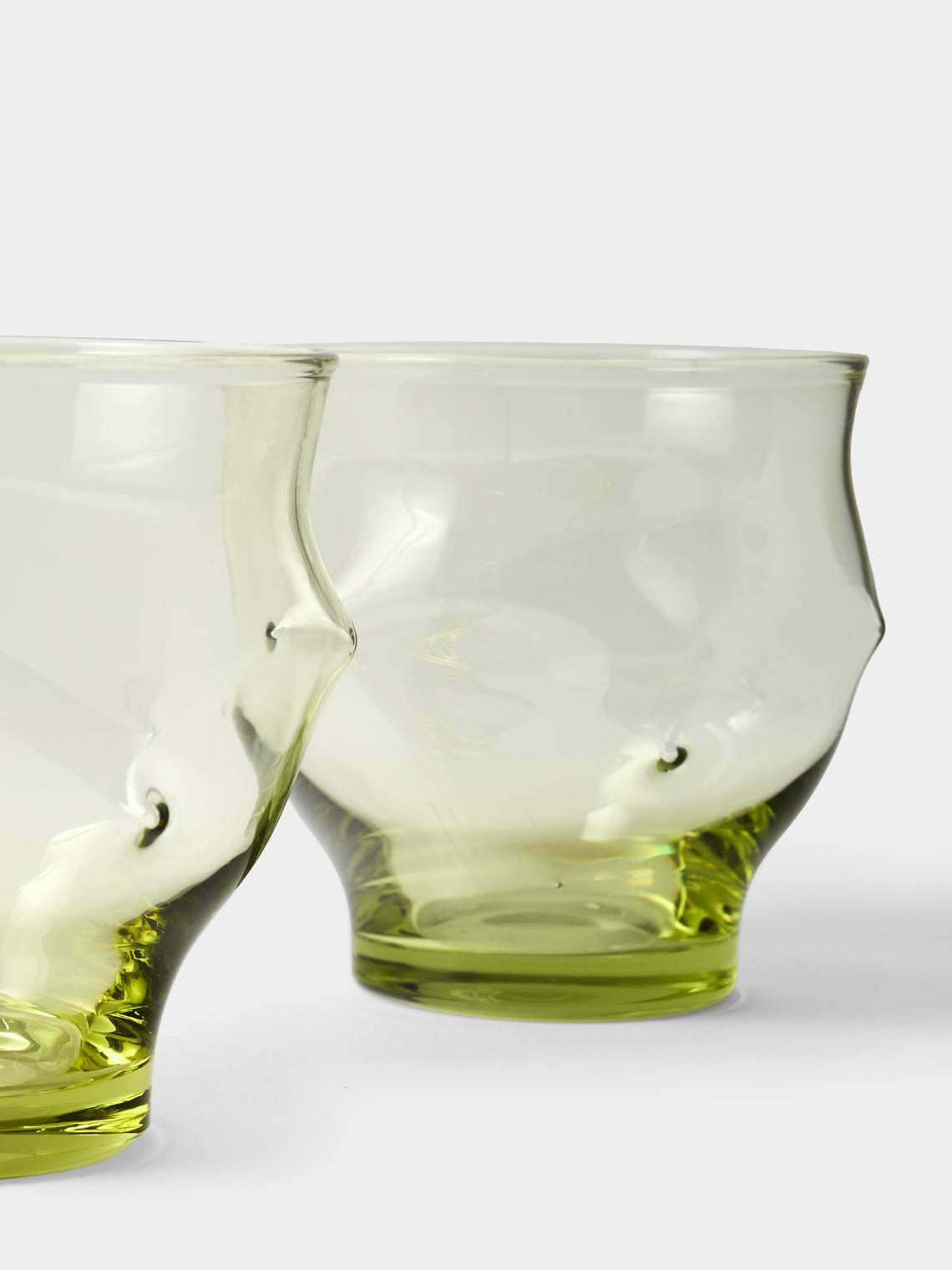 Nijima Glassworks - Hand-Blown Volcanic Glass Tumblers (Set of 2) - Green - ABASK