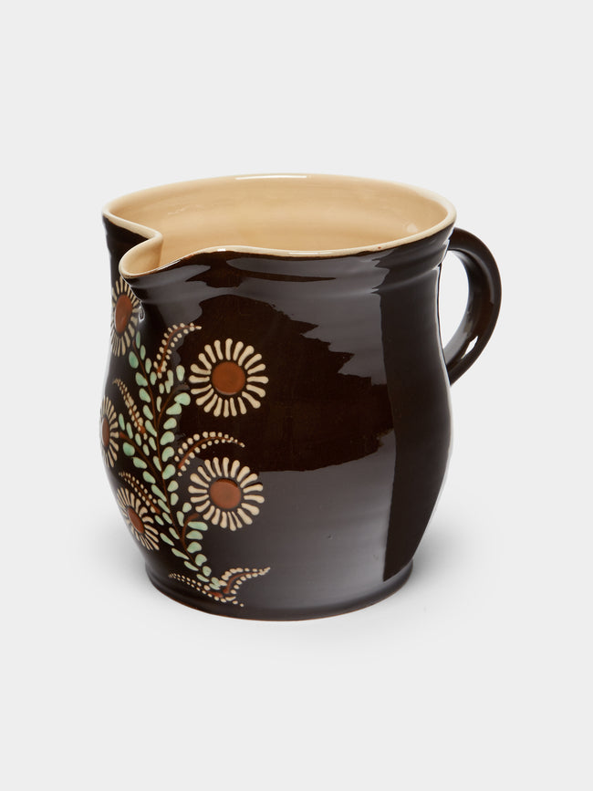 Poterie d’Évires - Flowers Hand-Painted Ceramic Rounded Jug -  - ABASK - 