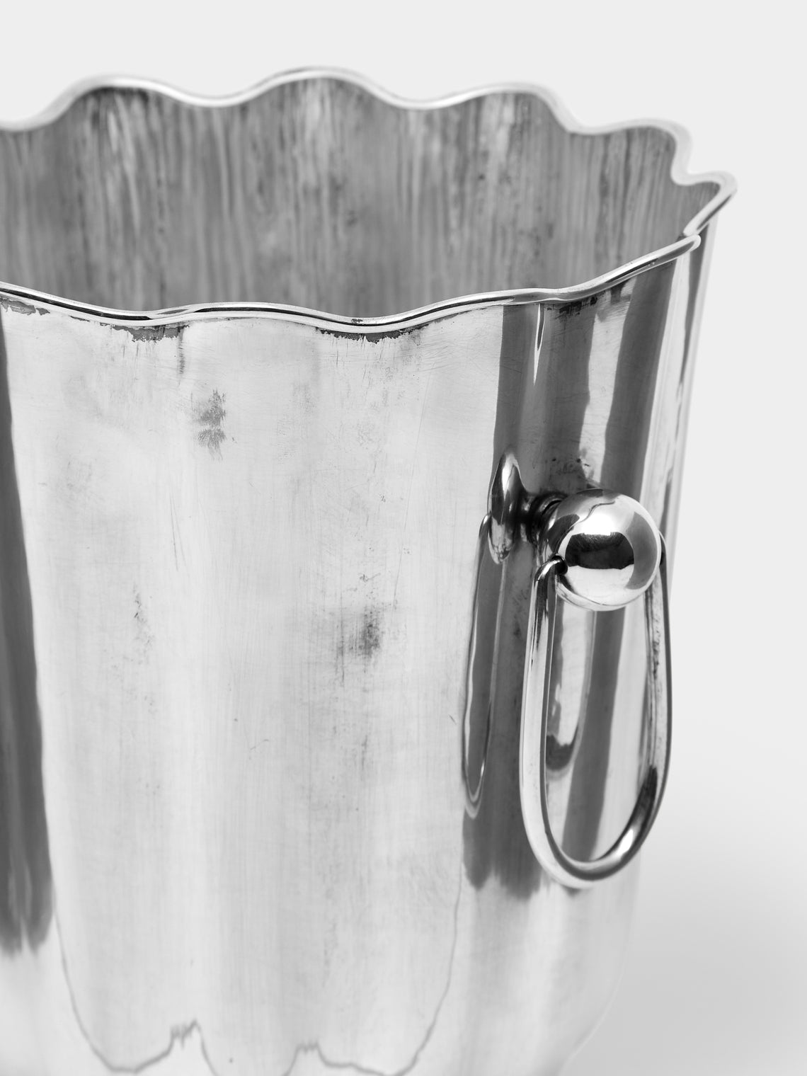 Antique and Vintage - 1950s Solid Silver Scalloped Ice Bucket -  - ABASK