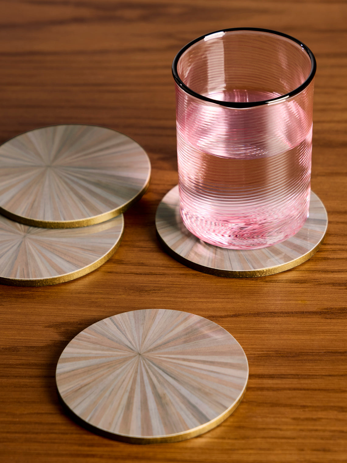 HestiaLiving - Soleil Wood Coasters (Set of 4) - Gray - ABASK