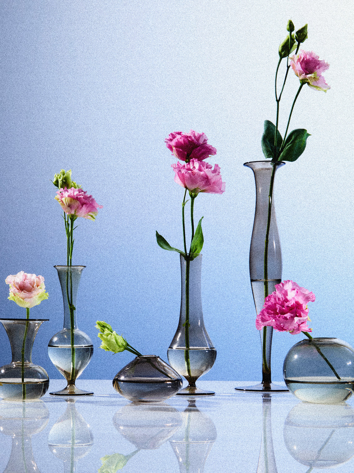 Antique and Vintage - Mid-Century Glass Bud Vases (Set of 6) - Gray - ABASK