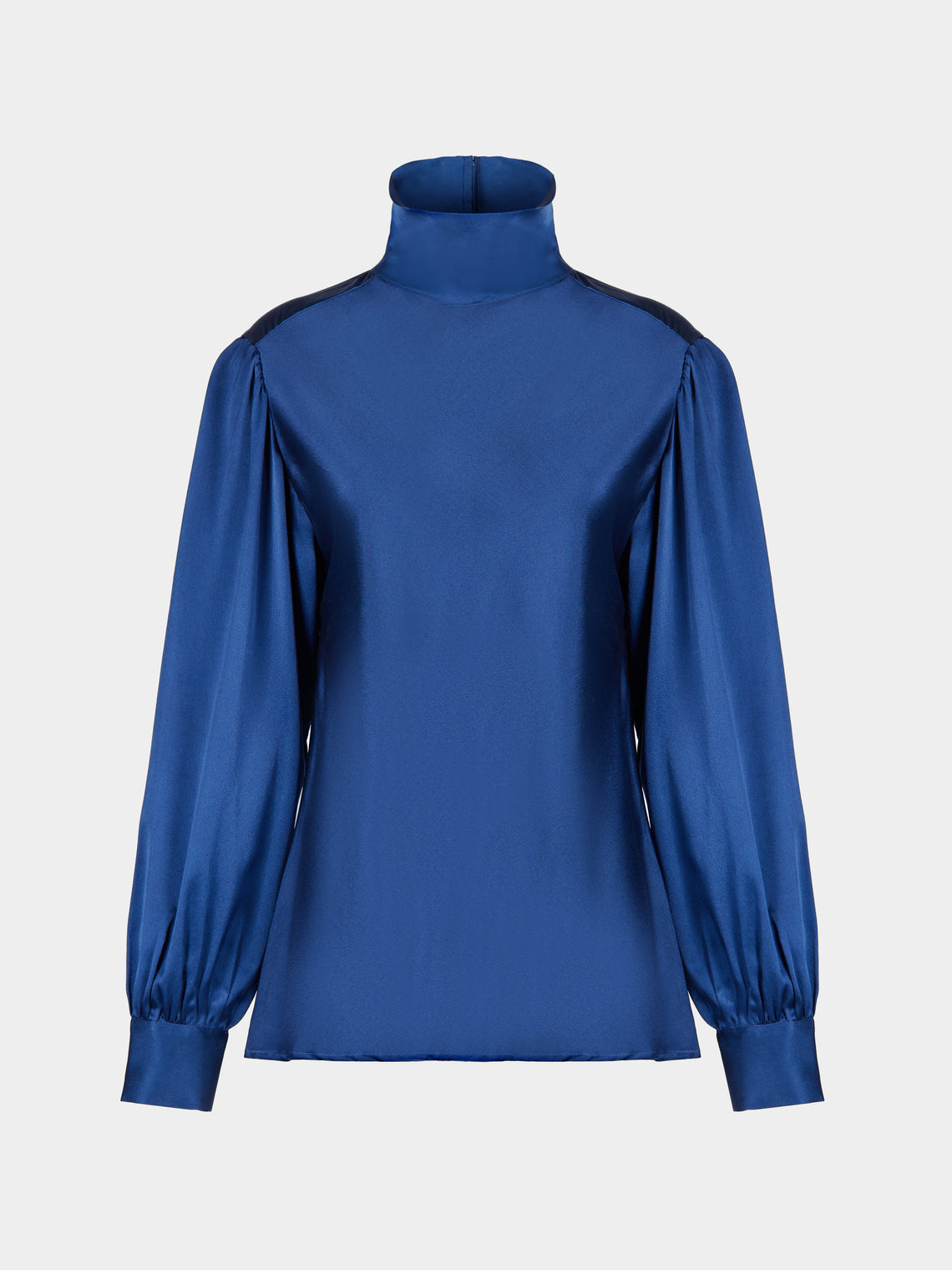 Ryan Roche - Silk Bias High-Neck Blouse | Size: S - Navy - ABASK - 